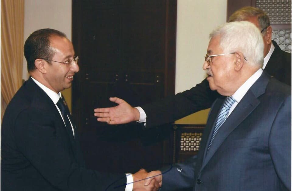 استقبال السيد إدريس الهلالي من قبل رئيس دولة فلسطين السيد محمود عباس.